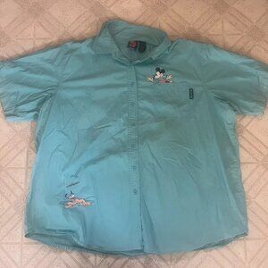 Women's Teal Mickey Mouse T Shirt Size 2XL Disney Short Sleeve Tee Pluto
